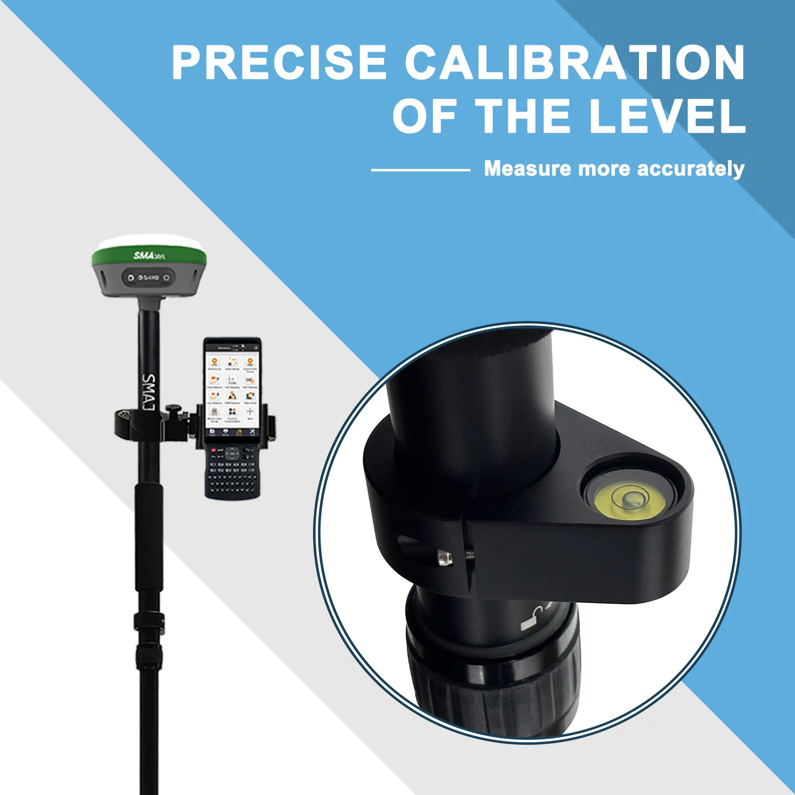 1.8M/5.91FT Aluminum Telescopic Survey Pole, Meter & Feet Scale for Land Surveying Civil Engineering
