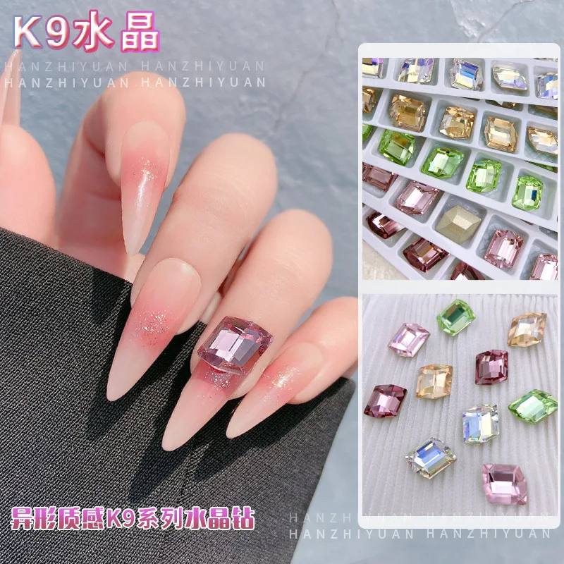 5 個ネイルラインストーンチャームクリスタルネイルアート形クリスタル光沢のあるローズネイルアクセサリー