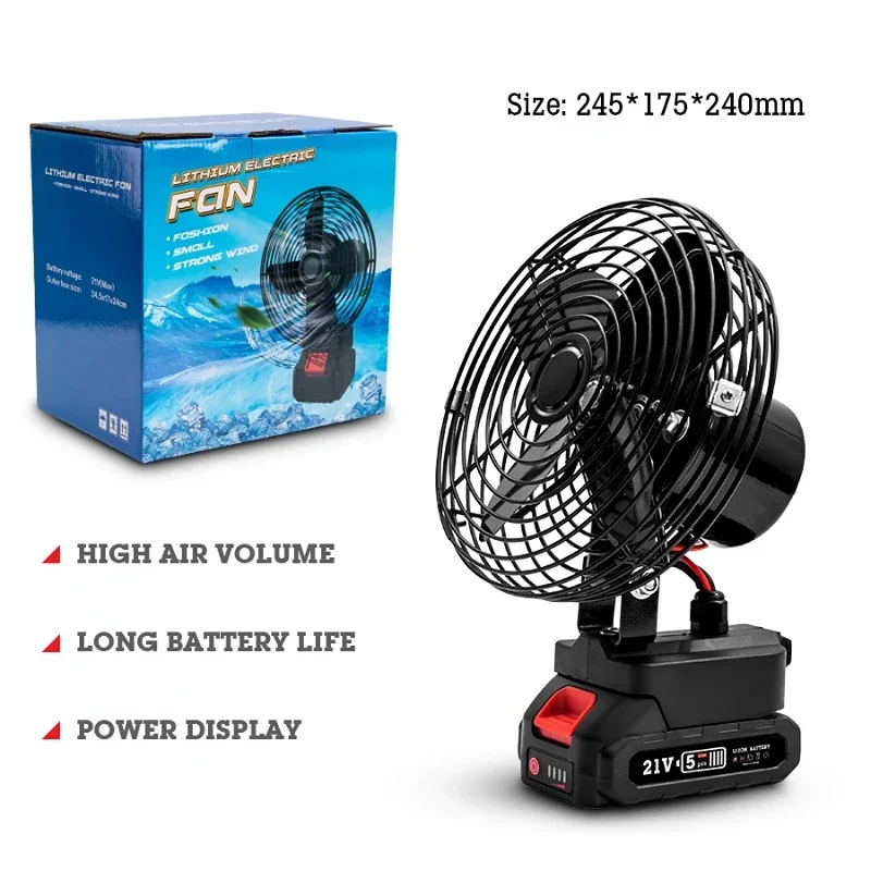 Imagem -03 - Ventilador Elétrico sem Fio Household Outdoor Lítio Recarregável Ventilador Elétrico Portátil Makita Interface Camping Fan Ferramentas Elétricas 21v