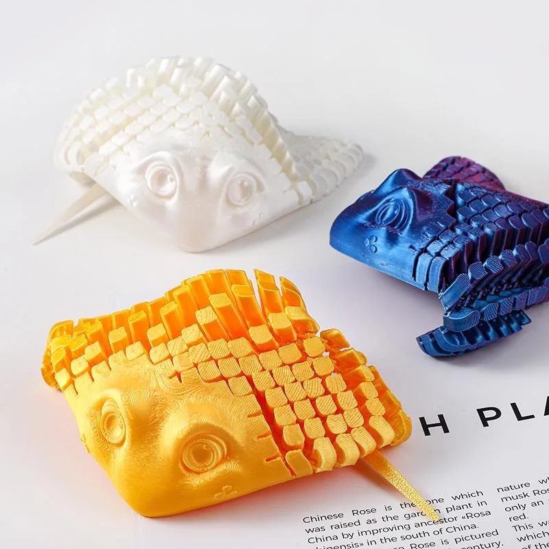 

Art Meets Technology:3D Printed Biomimetic Stingray Flexible Aquatic Life Model withFluid MotionMesmerizing Desk Sculpture &Gift