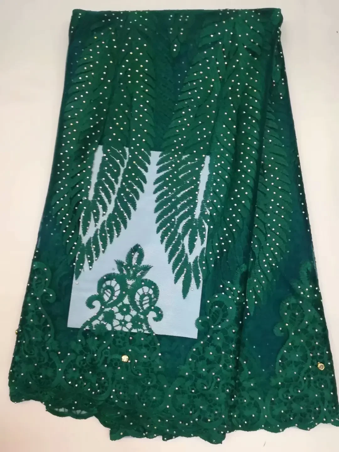 

2018 latest style African Lace Fabric High Quality African French 3D Lace Fabric with beads For Nigerian Wedding Dress