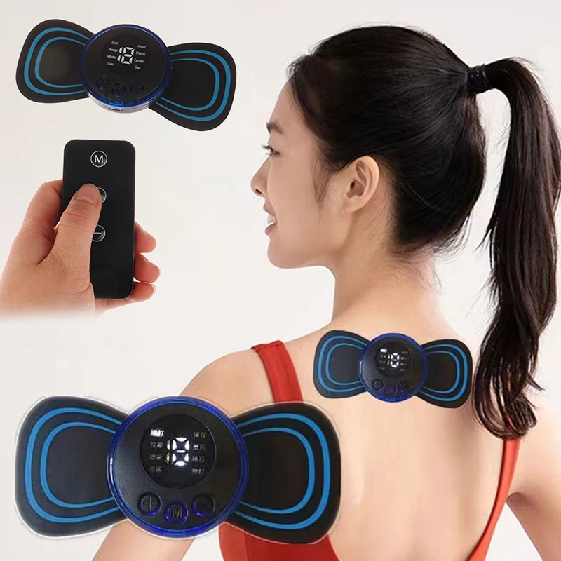 1Set Portable EMS Neck Stretcher Electric Massager 8 Mode Cervical Massage Patch Pulse Muscle Stimulator Relief Pain 1-100HZ