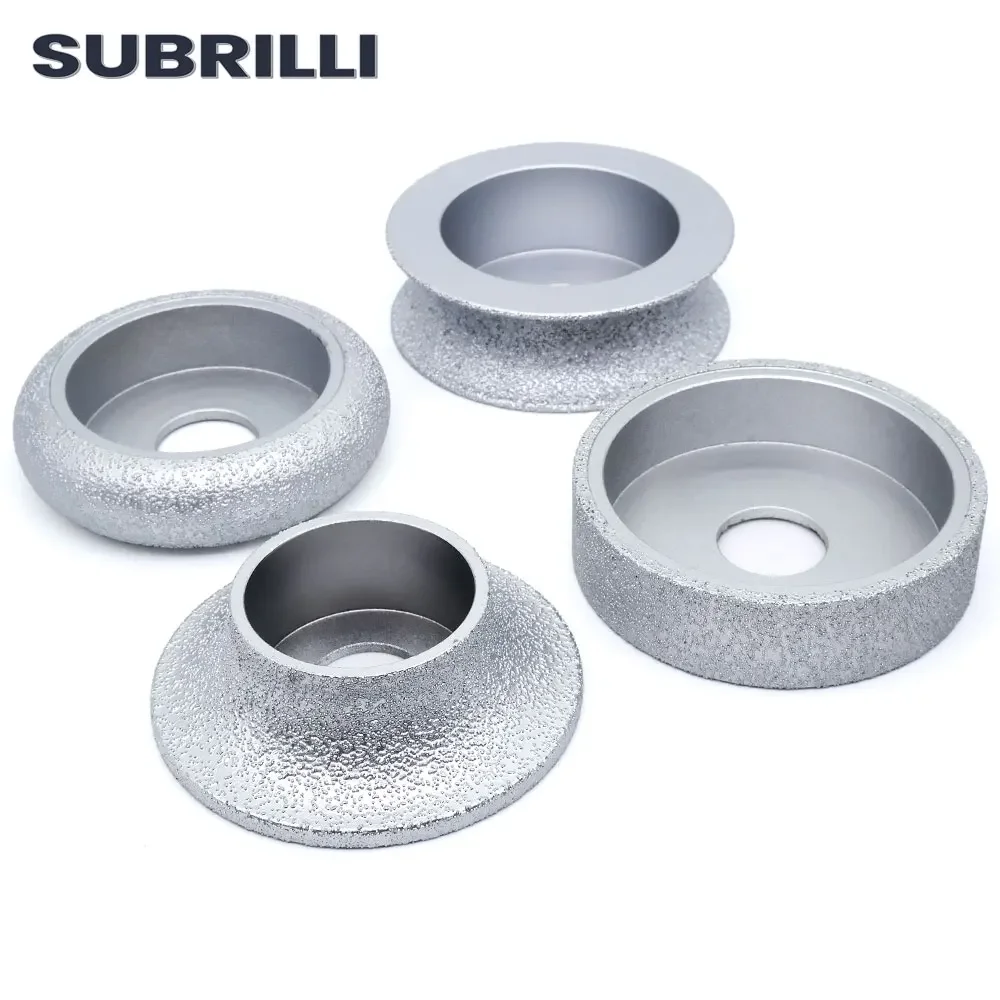 SUBRILLI Hút Chân Không Chia Lửa Bằng Đồng Nguyên Kim Cương Hồ Sơ Đá Mài Nòng 20Mm 3Inch/75Mm Mài Bánh Xe Bullnose Cột edge Chà Nhám