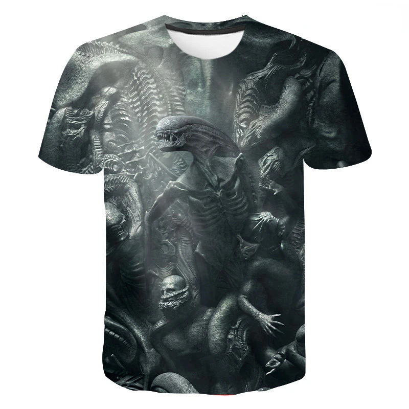 2023 New Alien Summer T-shirt Men Women Children 3D Printed T shirts Fashion Tops Boy Girl Kids Summer Short Sleeve Cool Tees