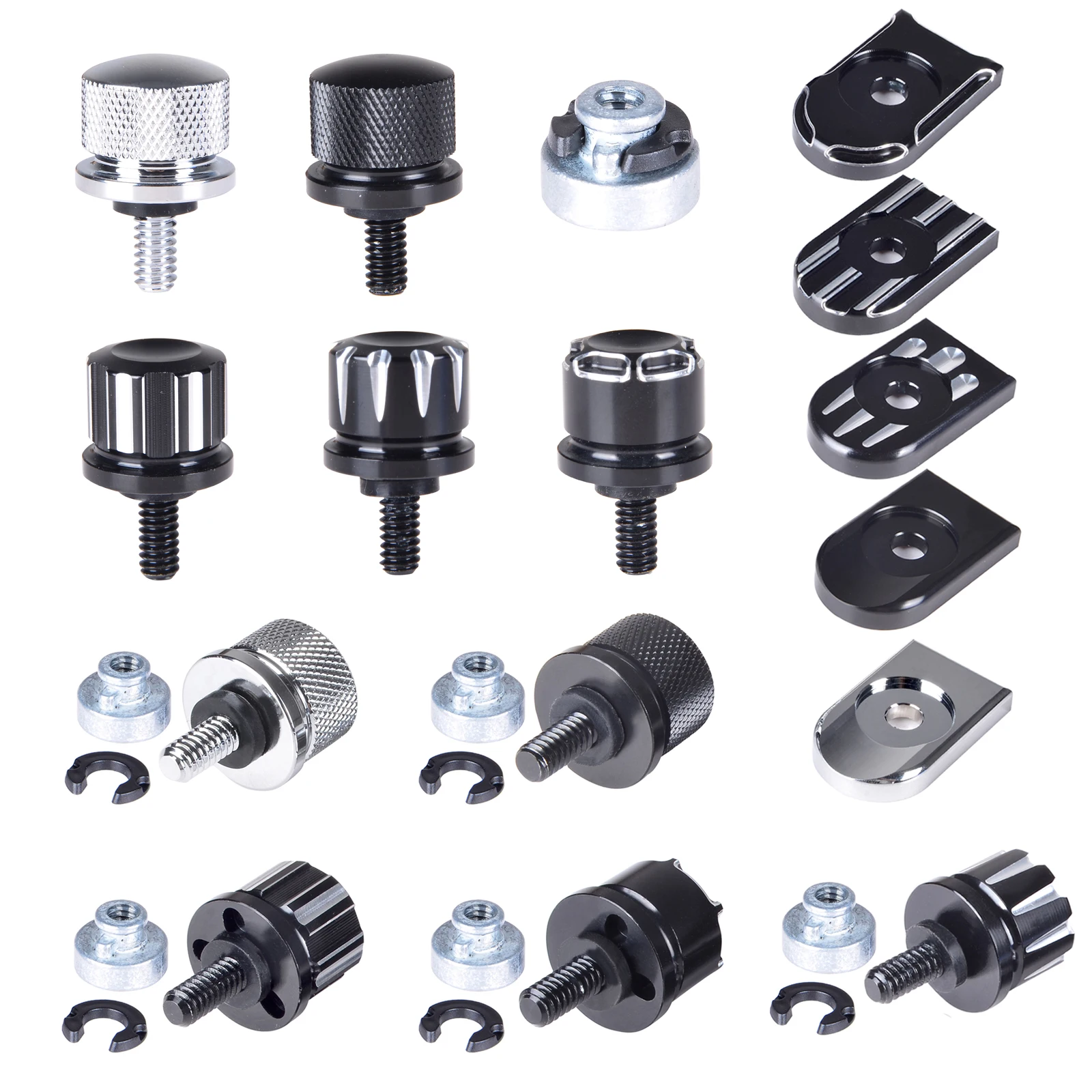 

Motorcycle Rear Fender Seat Bolt Tab Screw Nut Knob Cover Hardware For Harley Sportster XL Dyna Softail Touring Glide Universal