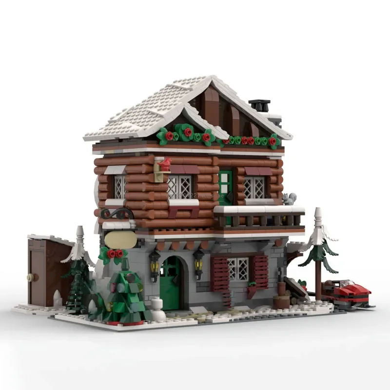 New City Hot Selling Street View Moc 10325 Winter Village Series Alpine Lodge Building Creative Ideas ChildrenToy GiftBlocks