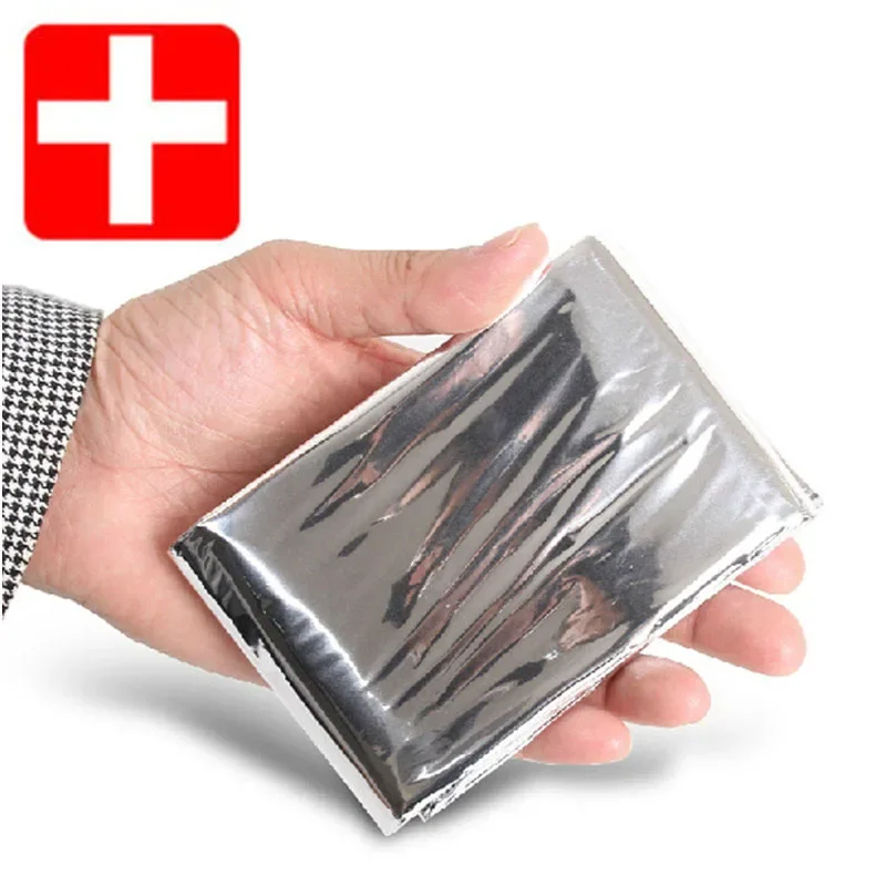 Manta térmica de emergencia para exteriores, manta de supervivencia impermeable, papel de aluminio, espacio caliente, cortina de rescate de emergencia, manta militar