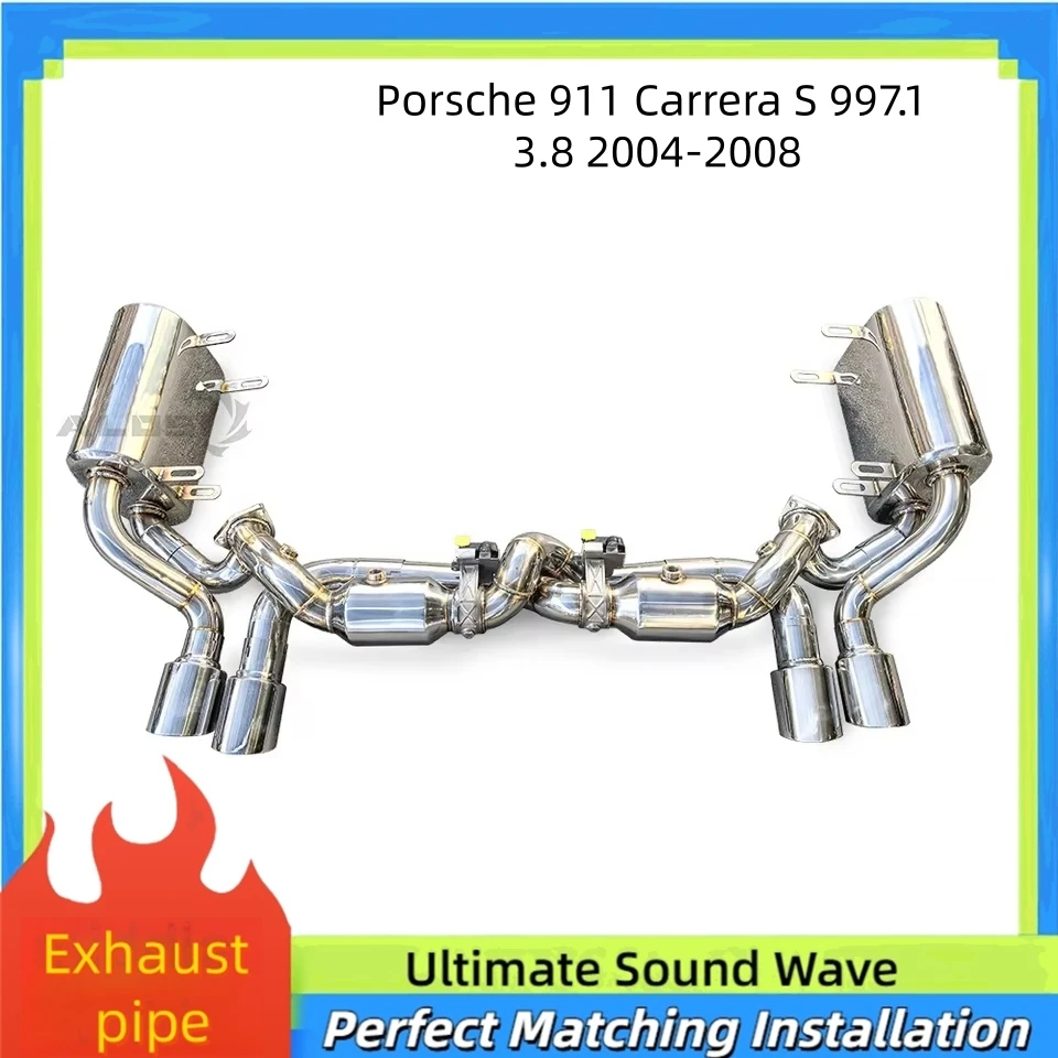 

High Performance Exhaust System Muffler for Porsche 911 CarreraS 997.1 3.8 2004-2008stainless Valve Control Catback Exhaust Pipe