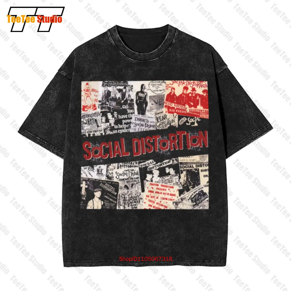 Social Distortion Flyers Punk Prison Bound Monster Vintage Oversized T-Shirt GJL4