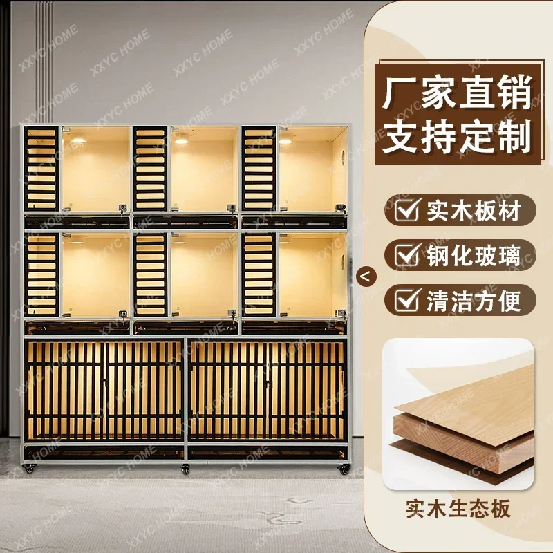 Dog cage display cabinet Breeding cage Solid wood dog house,   belt toilet  kennel Foster dog cabinet