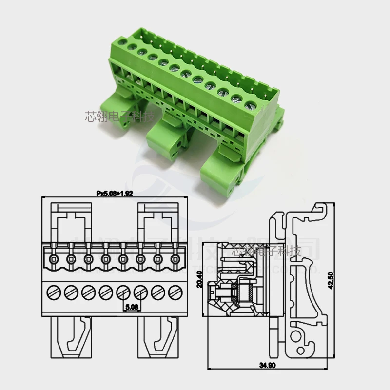 Rail Type 2EDGK-UVK-5.08MM Terminal Track Plug Terminals 35MM Rail 2P-20P Wholesale