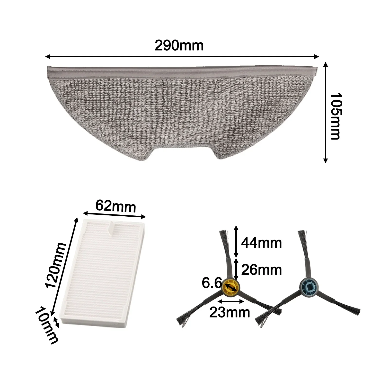 13/18pcs For Eureka NERE10s E10S Replacement Parts Accessories Side Brush Filter Rag Robot Vacuum Cleaner Spare Parts