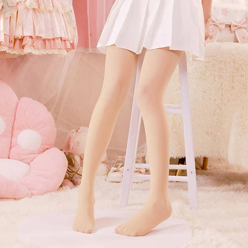 girl's Plus Size Control Top Tights Ladder Resistant Sheer Velvet Opaque Pantyhose Thick Stockings for Dance