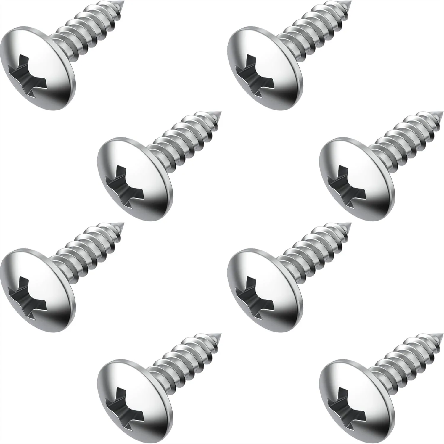 

Stainless Steel License Plate Screws for Car Tags - Rustproof Rattle-Free Fit for Subaru & Most Vehicles, 8-Pack
