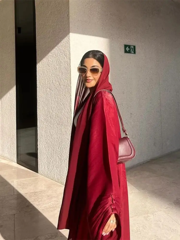 

Abayas Muslim Women Satin Kimono Abaya Damen Dubai Elegant Luxury Kaftan Modest Dress Islam Caftan Marocain Robe Femme Musulmane