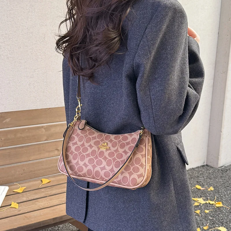 2026 Bolsa de ombro estampada primavera para mulheres – Bolsa crossbody premium, sacola moderna com design floral e alça nas axilas