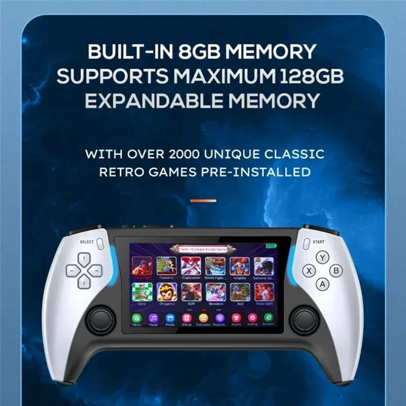 ABSQ-8G 2000 + ألعاب Project X وحدة تحكم ألعاب فيديو محمولة للجيب 4.3 بوصة IPS شاشة تدعم PS1 مكبر صوت مزدوج للألعاب ستيريو Durab