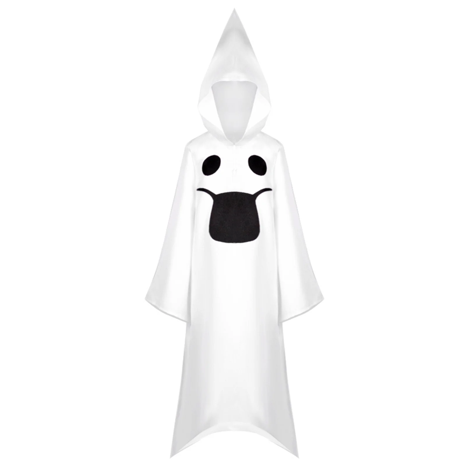 Halloween White Ghost Costume spaventoso per bambino adulto bambino Ghost Face mantello Cape Cosplay Stage Performance Party Robe Outfit