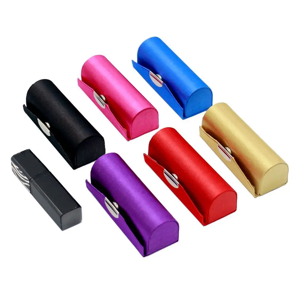 Boxen Reine Farbe Tuch Material Design Kosmetiktaschen mit Spiegel Lippenstift Fall Verpackung Box Lippenstift Box Lippenstift Halter