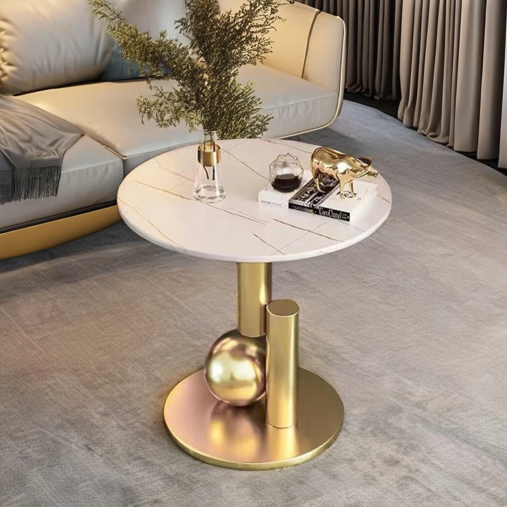 

Luxury Modern Minimalist Coffee Table Side Table for Home Office School Contemporary Design with Metal Legs for Dining Park