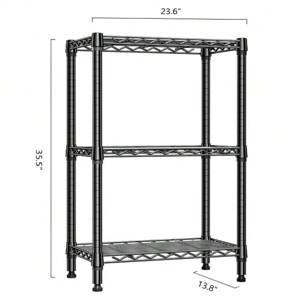 

3 Tier Wire Metal Shelving Steel Shelves Unit Adjustable Commercial Kitchen Rack