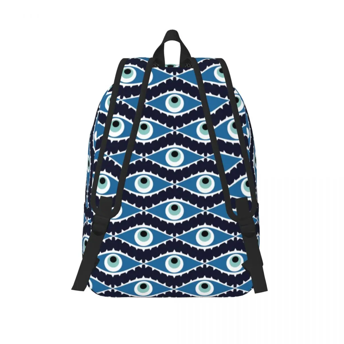 Aangepaste Turkse Griekse boze oog canvas rugzak College School Student boekentas past op 15-inch laptop Mediterrane Nazar Charm Bags