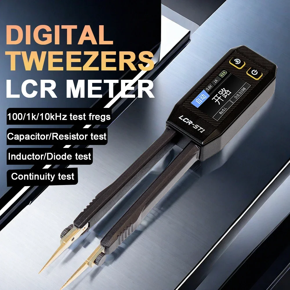 Professional Digital Smart Tweezer LCR SMD ESR Tester for Resistance Inductance Electronic Component Measurement Multimeter Tool