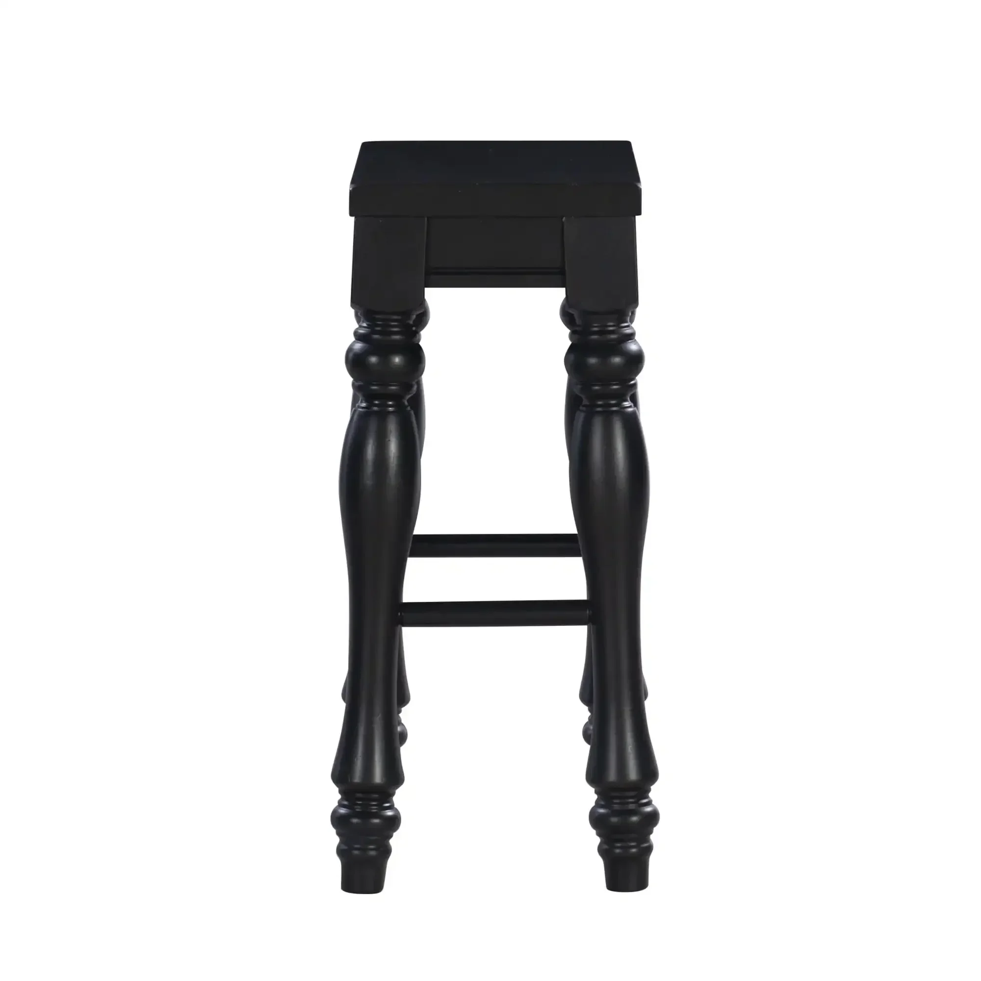 Pennfield Set of Two Wood Kitchen Island Stools in Black