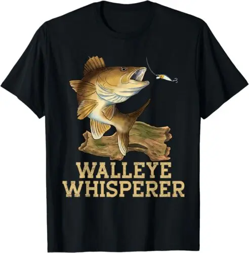 NEW Walleye Fishing Shirt Walleye Whisperer Mens Fishing Gift Idea T-Shirt S-3XL