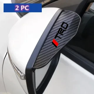 2Pcs Carbon Fiber Car Rearview Mirror Eyebrow Rain Cover For Toyota TRD Logo Corolla Chr Avensis Yaris Camry Racing