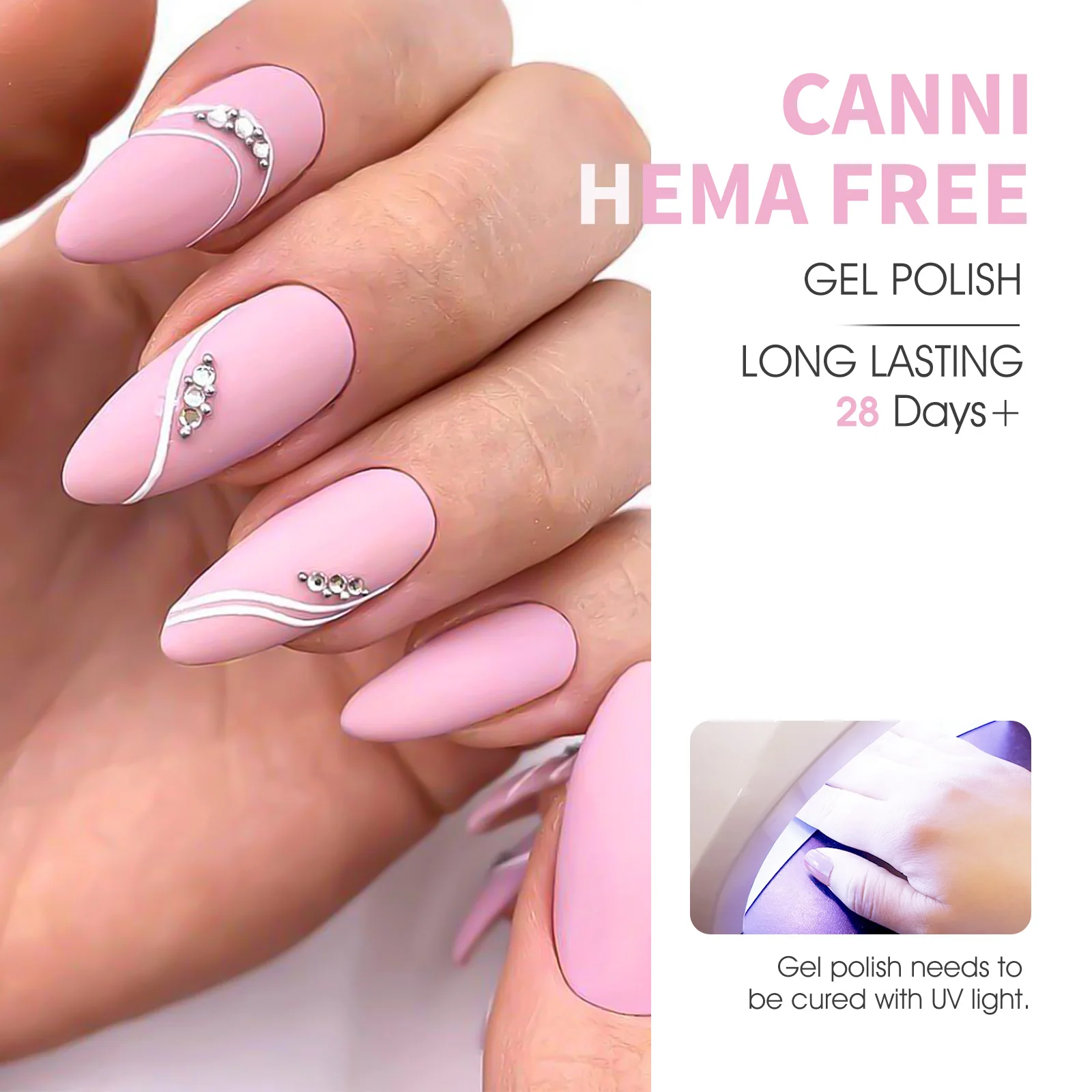 9ml*6 Stück CANNI TPO-FREIES Nagel-Gel-Lack-Set Nude Pink Farbe Soak-Off UV LED Gel Semi-Permanent Langanhaltende Maniküre DIY Gel-Set – Detail 27
