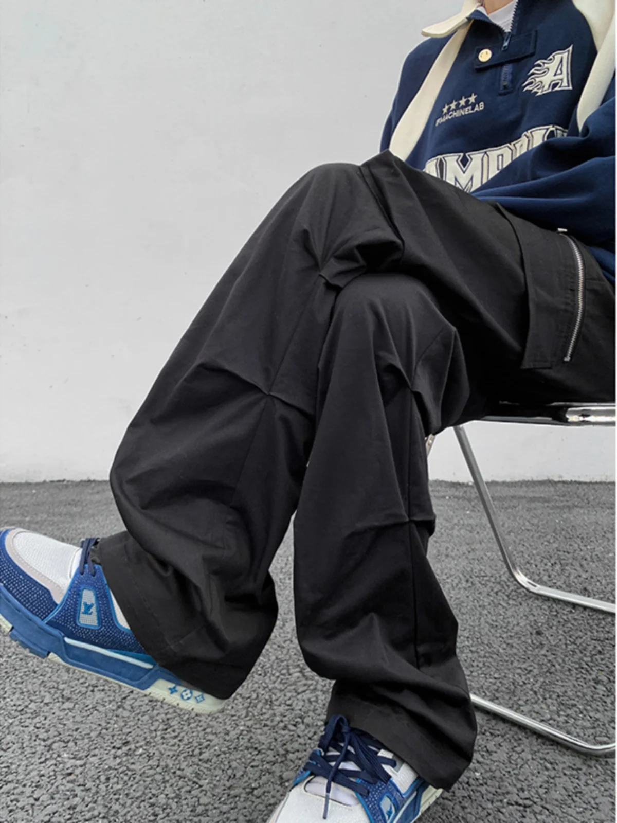 

Мужские брюки в американском уличном стиле, свободные прямые брюки в рабочем стиле, модные винтажные осенние новые брюки Sle Haome с широкими штанинами, длинные брюки