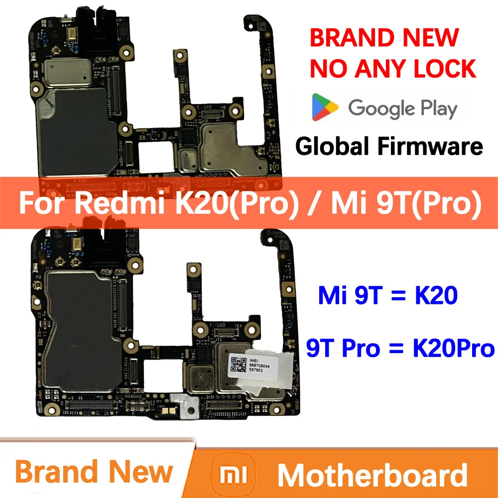 100% Brand New Motherboard for Xiaomi Mi 9T Mainboard Redmi K20 Pro Logic Circuit Board Plate Global Unlocked Full Work M1903F10