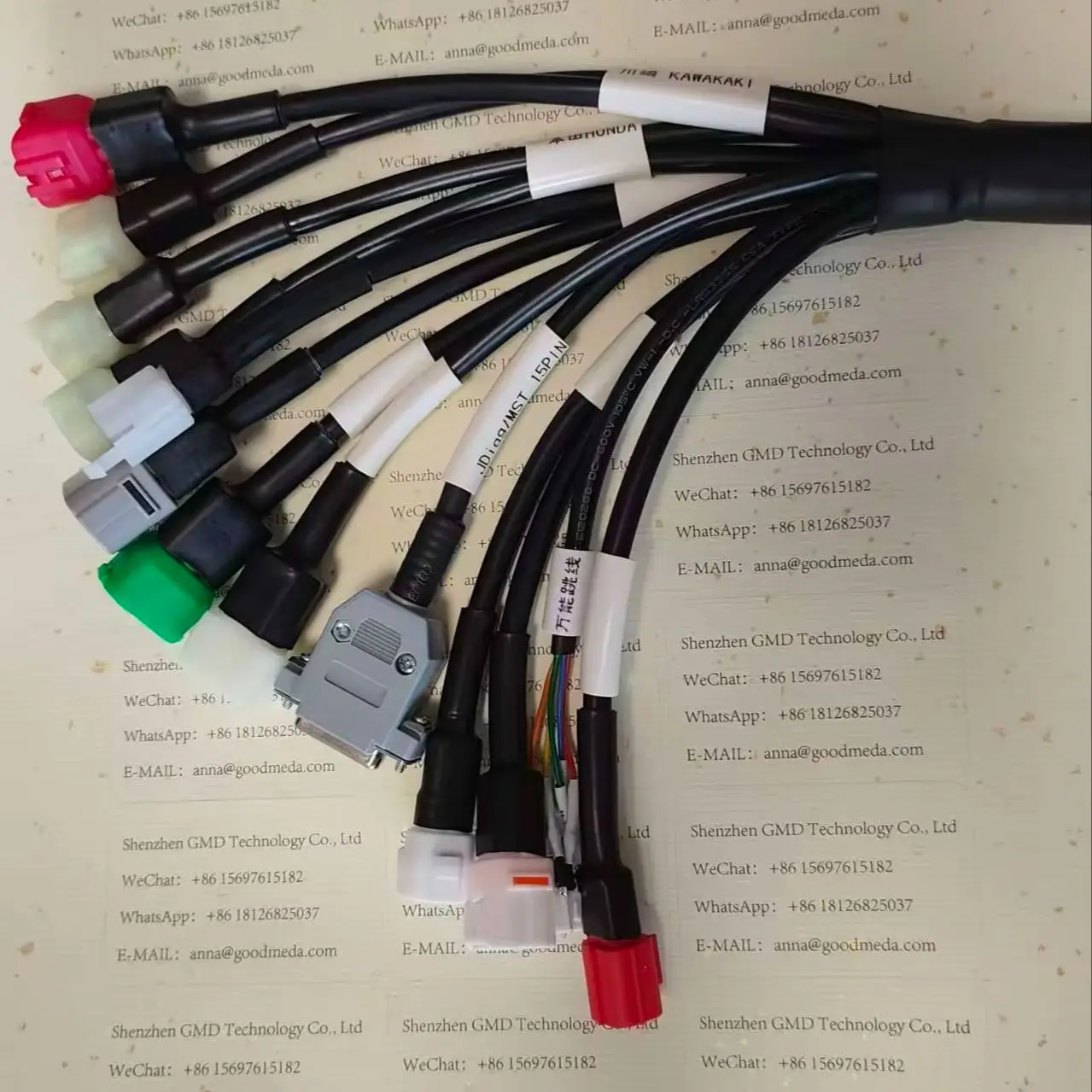 13in1 Motorcycle OBD2 Adapter Model To JDjag MST M100 Diagnosis Tool with Jumper Lines Wiring Harness for Motorbike Cable Set image 3
