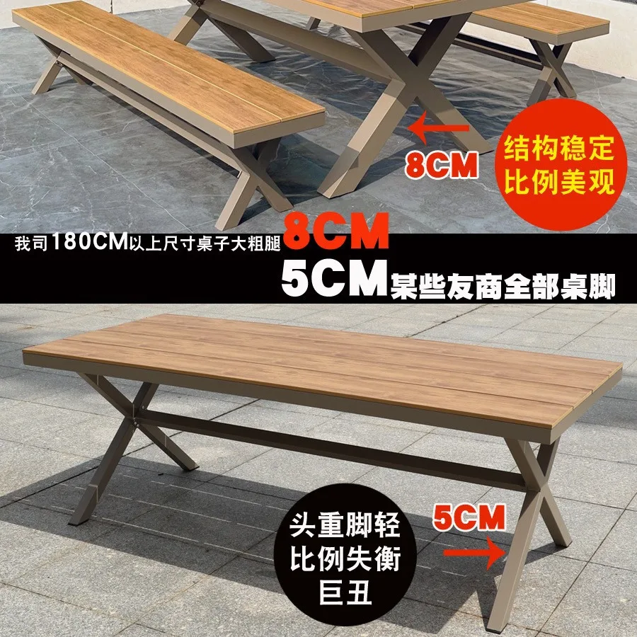 Outdoor teak furniture rattan garden solid wood tables and chairs courtyard outdoor plastic wood tables and chairs