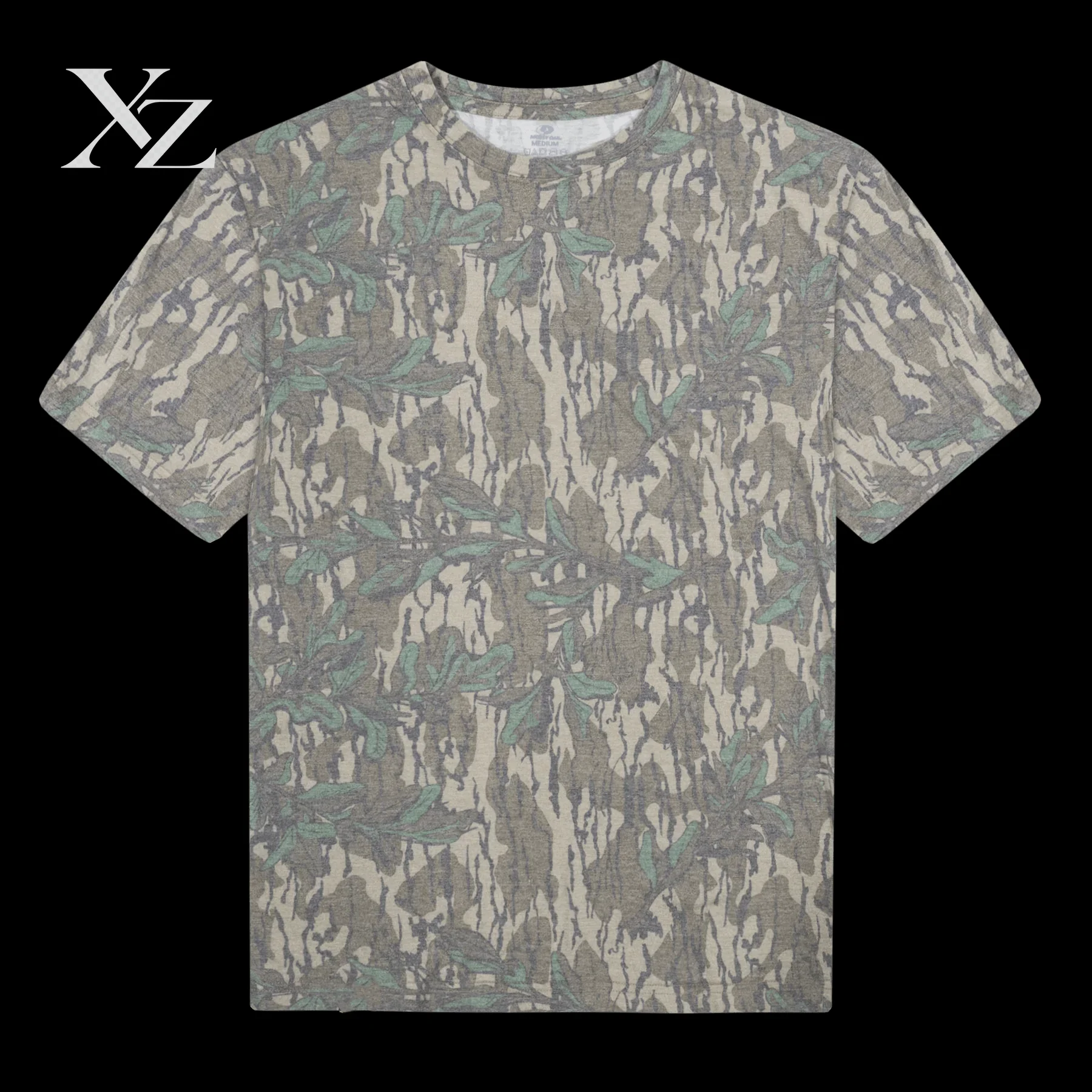 High Quality Mossy Oak Bottomland Print Men's 3D Camouflage T-Shirt Short Sleeve Outdoor Training Hunting Top Summer Fashion