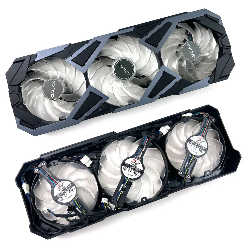 

Old Cooling Fan For GALAX RTX 3080 Ti / 3070 / 3070 Ti Star OC Graphics Card Heatsink Cooler - 3x 90mm 11-Blade RGB PWM Fan