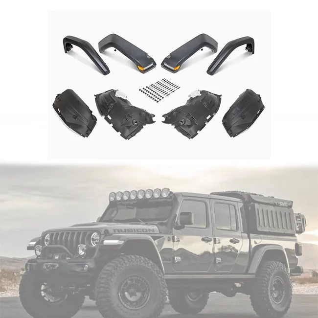 

LUMA Car Offroad 4x4 Accessories ABS Front Rear Fdender Wheel Flare With Light For Jeep Gladiator JT 2019+