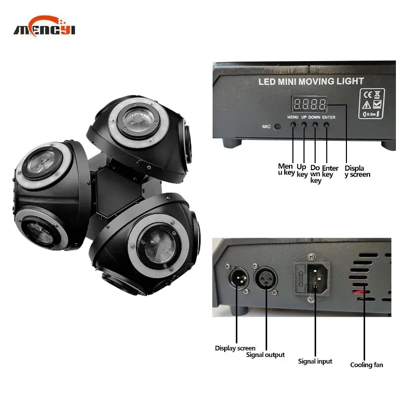 ثلاثة رئيس 12 شعاع العين الليزر Bobblehead ضوء RGB Dj شعاع ضوء كوكب ضوء لشريط ملهى ليلي ديسكو الأحداث #2