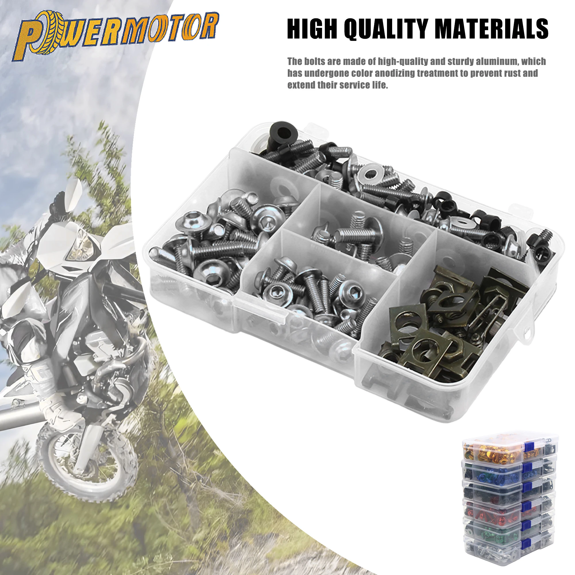 

177pcs Universal Motorcycle Fairing Bolts Nut Kit Fastener Clip For Suzuki Yamaha BMW Honda ATV DirtBike Supermoto Modified Part