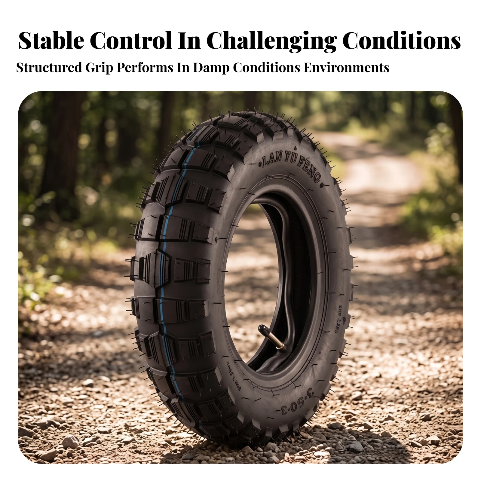 Scooter Tire with Inner Tube Long-Lasting Knobby Tire and Tube Set Shock-Absorbing Anti-Slip for Everyday Riding