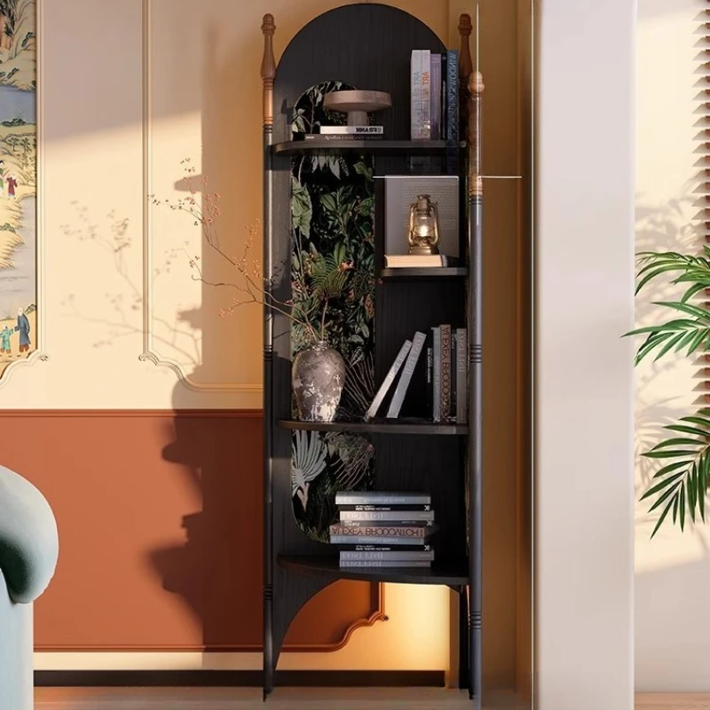 

Triangle Cabinet French Retro Living Room Corner Solid Wood Corner Cabinet Medieval Walnut Shelf Bookshelf