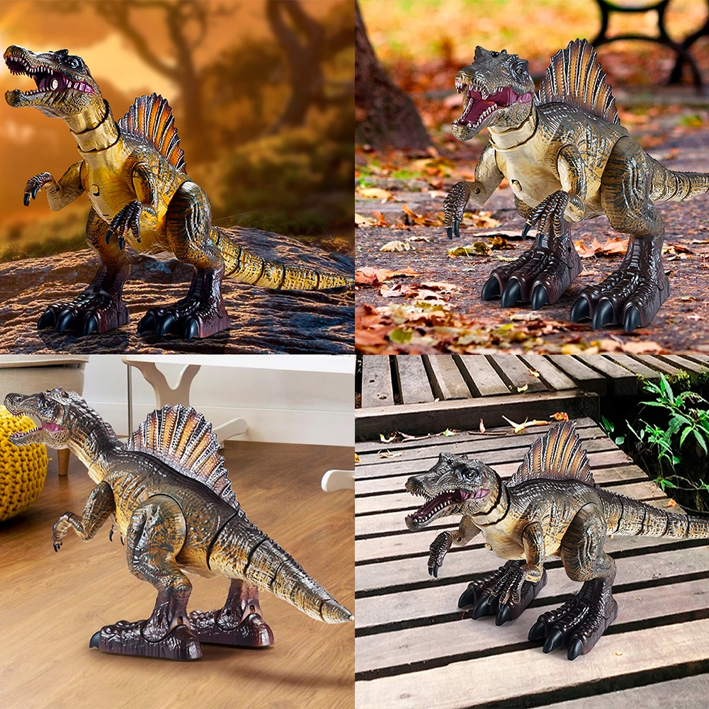 RC Spinosaurus toys will walk sound, light, electricity, large mob spray dinosaur simulation best Christmas gift