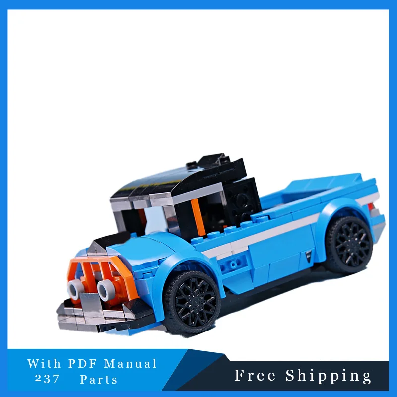 

237 PCS Creative Mini Cool Blue Supercar Modular MOC Building Block Model Education DIY Assembly Toys Set For Kids Birthday Gift