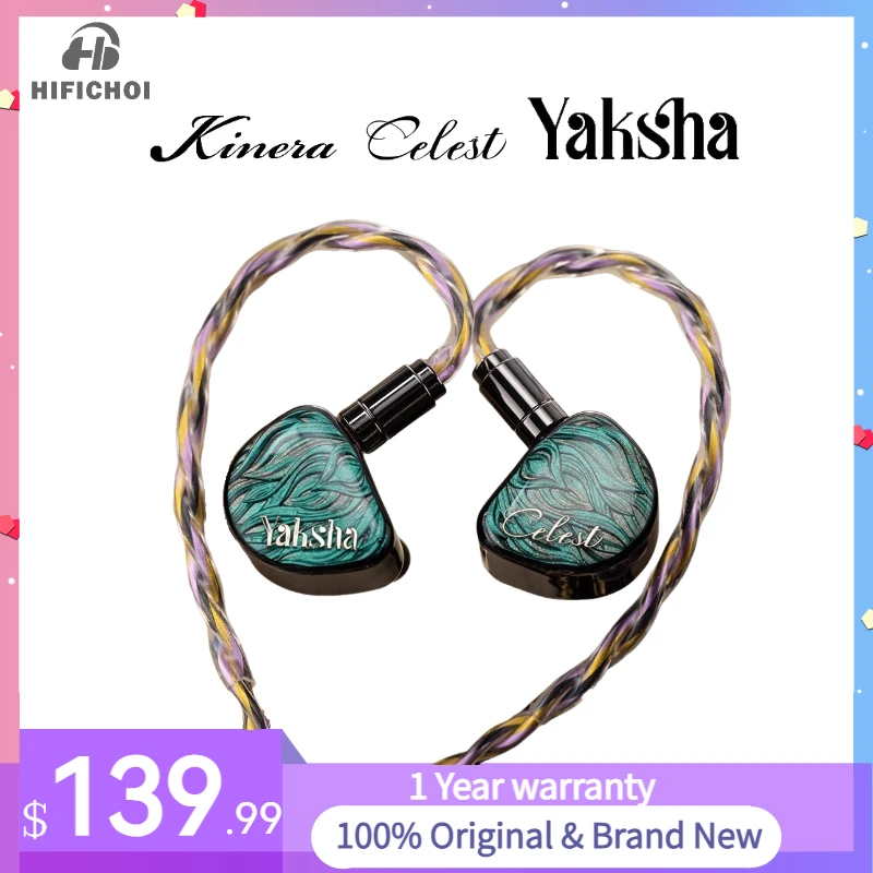 

Kinera Celest Yaksha 2DD+1BA+1MPD Hybrid Drivers IEMs In-ear Hifi Earphones Music Monitor with OCC Hybrid Cable+6N OCC Silver