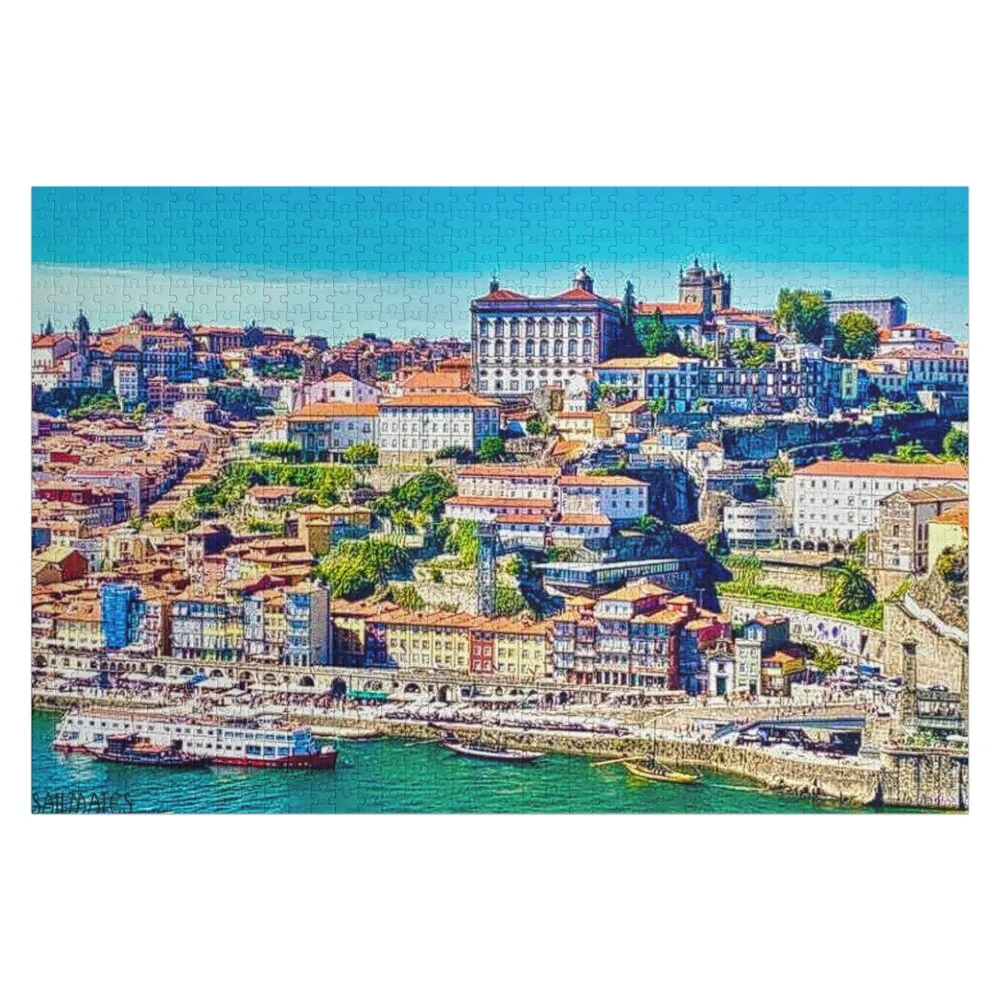 

River View of Porto, Portugal Jigsaw Puzzle Animal Custom Photo Woods For Adults Custom Wood Puzzle