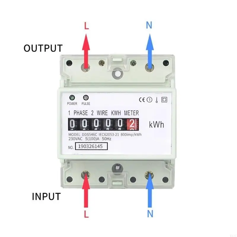 WXTC Space Saving DIN Energy Meter With Clear Digital Display Suitable For Accurate Reading Precise Power Usage Tracking