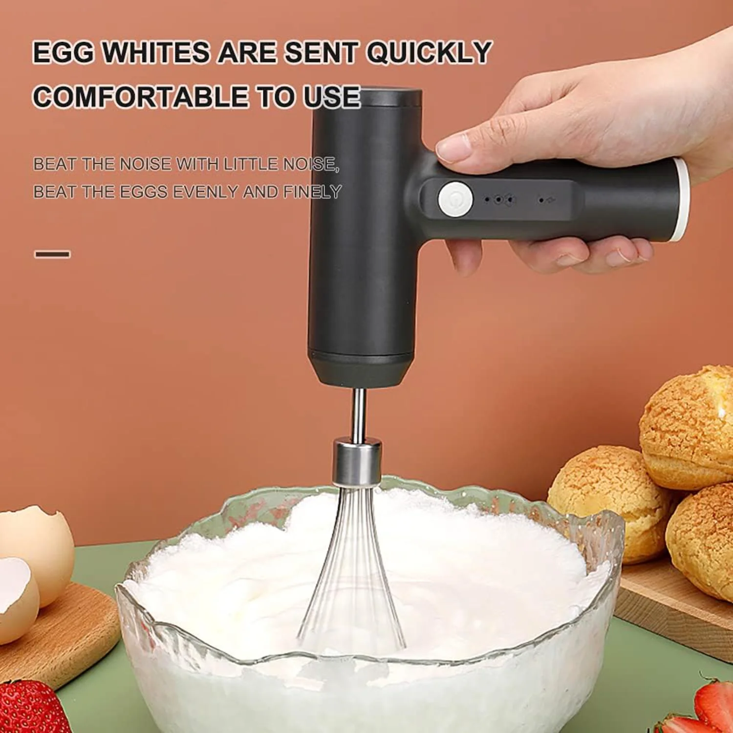 Ultra Power  -Speed Kitchen Hand Mixer with 2 Extra Wide Stainless Steel Smooth Creamy Whipped Mixtures Plus Convenient, Beater