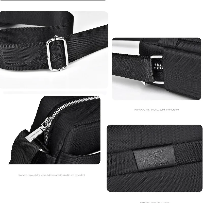 Trendy Men's Shoulder Bag Lightweight Crossbody Bags Casual Sports Waterproof Oxford Cloth
