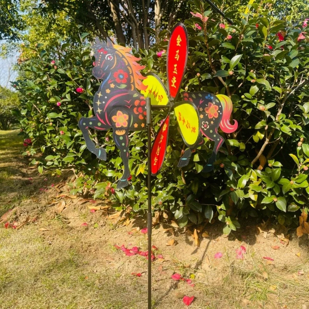 

Cute 3D Horse Animal on Bike Windmill 2 Styles Waterproof Oxford Fabric Novelty Windmill 75cm/95cm